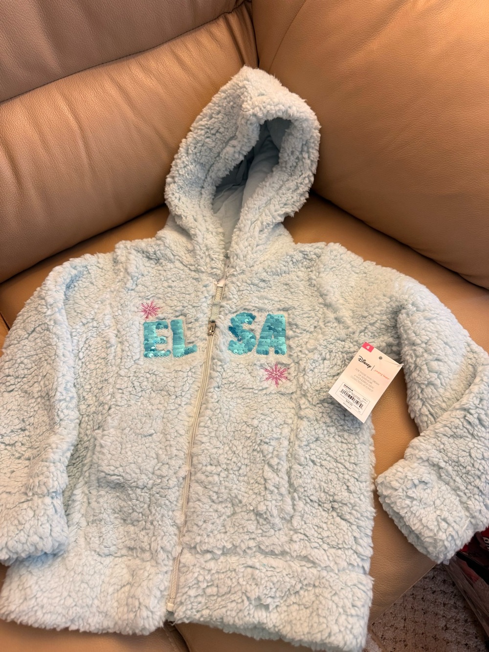 Disney Elsa Light Blue Sherpa Hoodie for Kids